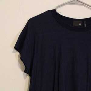 ag / short sleeved boxy tee / heathered navy blue
